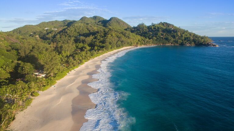 Aerial view of Anse Intendance, South Mahé