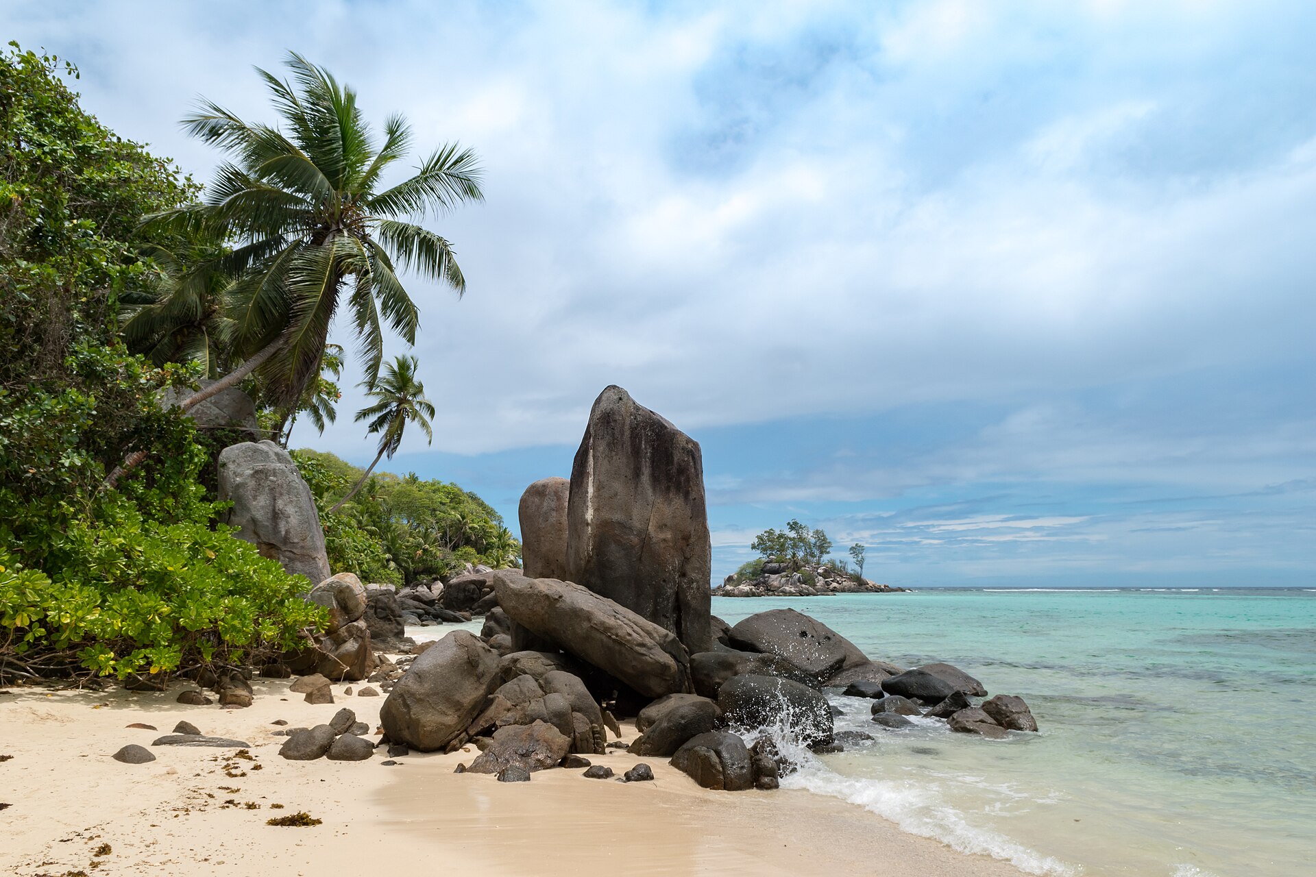 The beach at Anse Royale on the east coast of Mahé