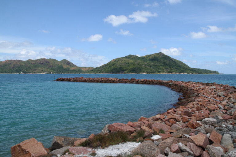 The bay at Baie Ste Anne, where ferries from Mahé arrive on Praslin