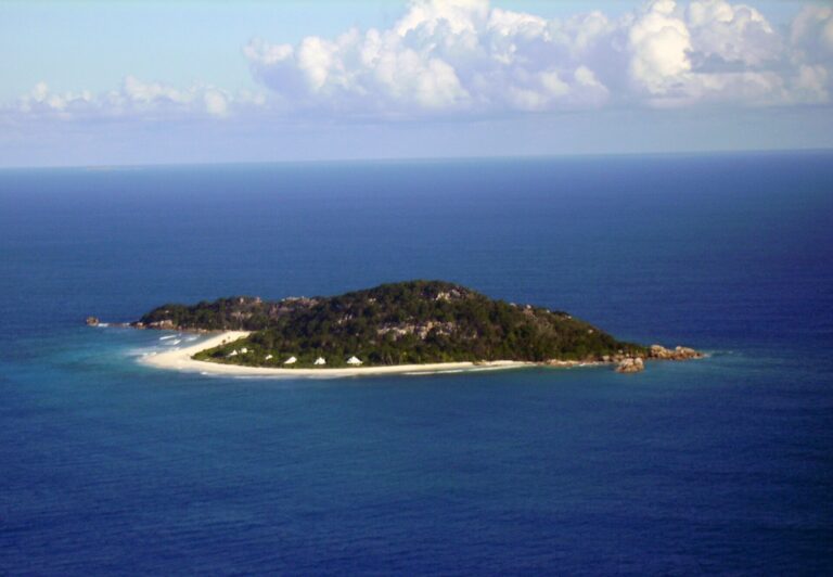Cousine Island seen across the sea