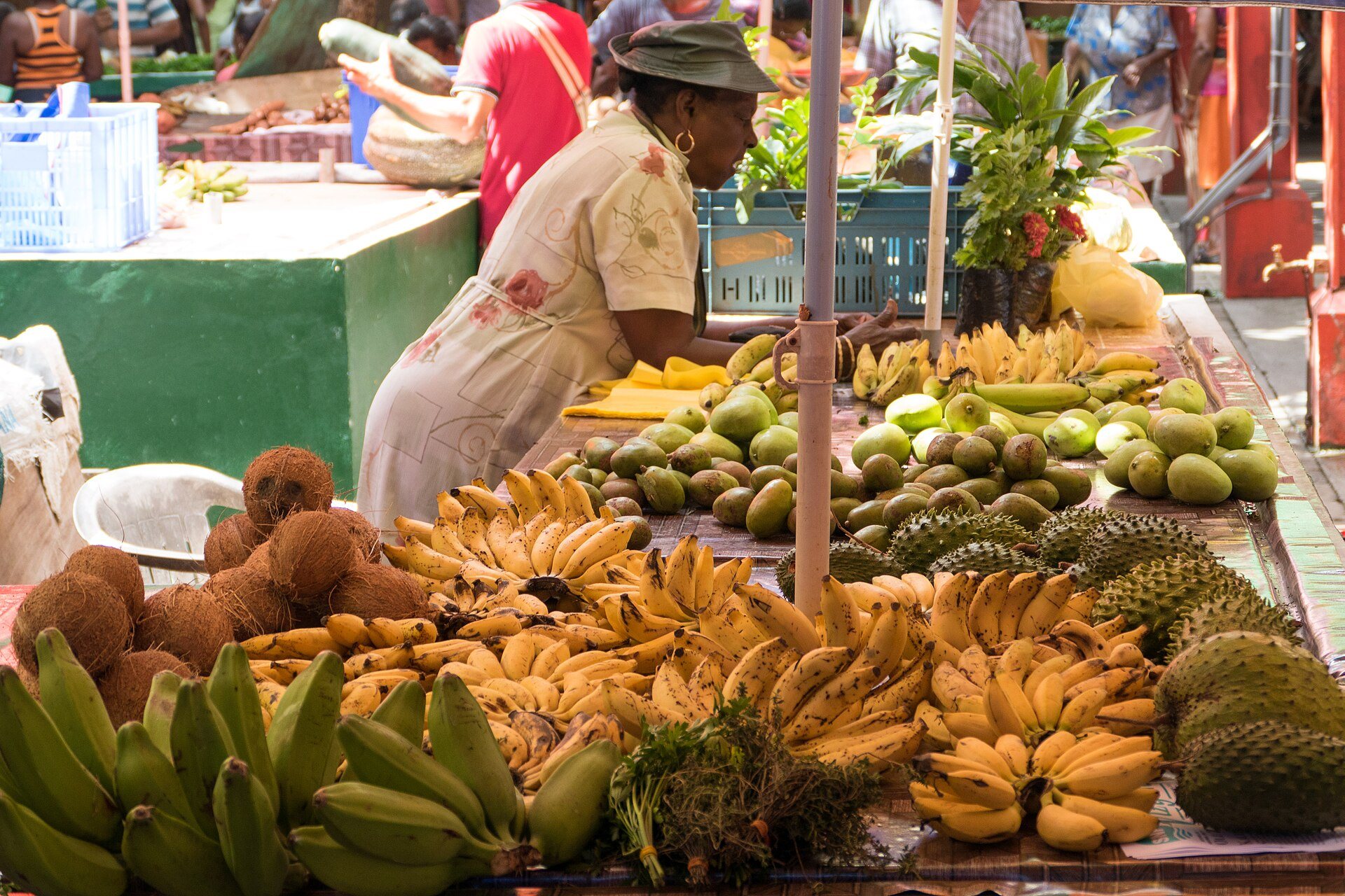 3 days in Seychelles: fruit and vegetable stalls at the Sir Selwyn Selwyn-Clarke Market in Victoria