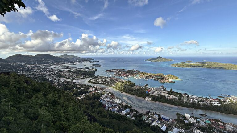Victoria and its harbour seen from the hills